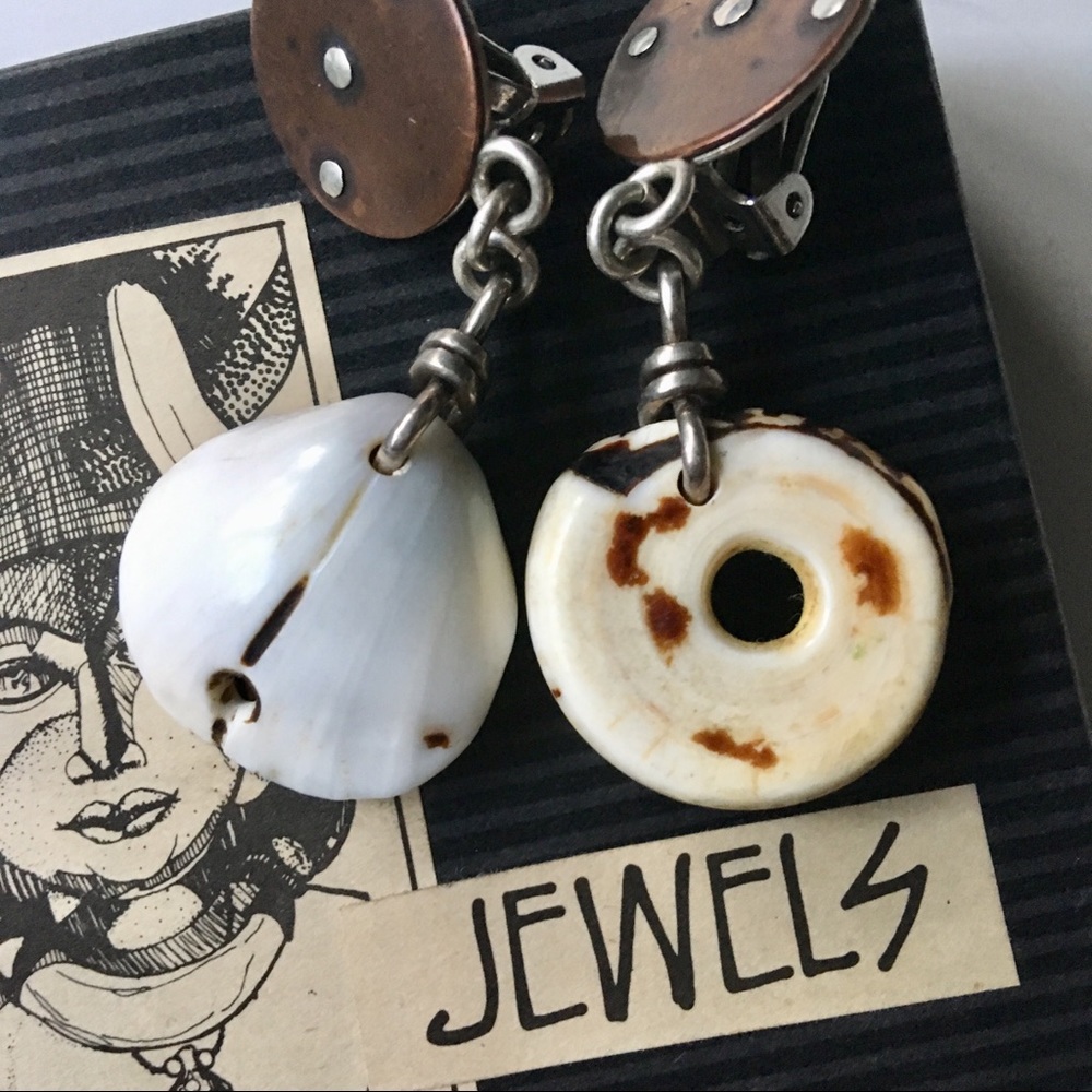 Jewels handmade sterling silver shell earrings!!